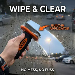 Glod Ride Glass Cream Oil Remover Windshield Cleaner Window Cleaner Auto Degreaser Handheld Easy-to-Use Compact Remove Oil Film Improve Visibility for Car Powerful Multi-Purpose Foam