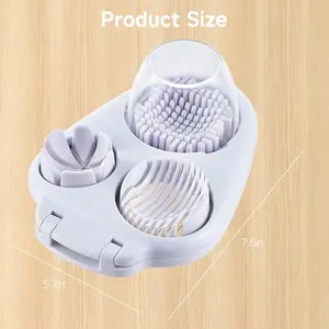 3-in-1 Stainless Steel Egg Slicer Cutter & Cracker with Handles, Kitchen Gadget for Slicing, Dicing & Peeling, Ideal for Meal Prep & Breakfast Cooking Home Accessories