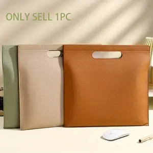 Luxury Leather A4 File Bag, Large Capacity Document Organizer, High Value Business Portfolio, Multi-Color Meeting Folder, Office Supplies