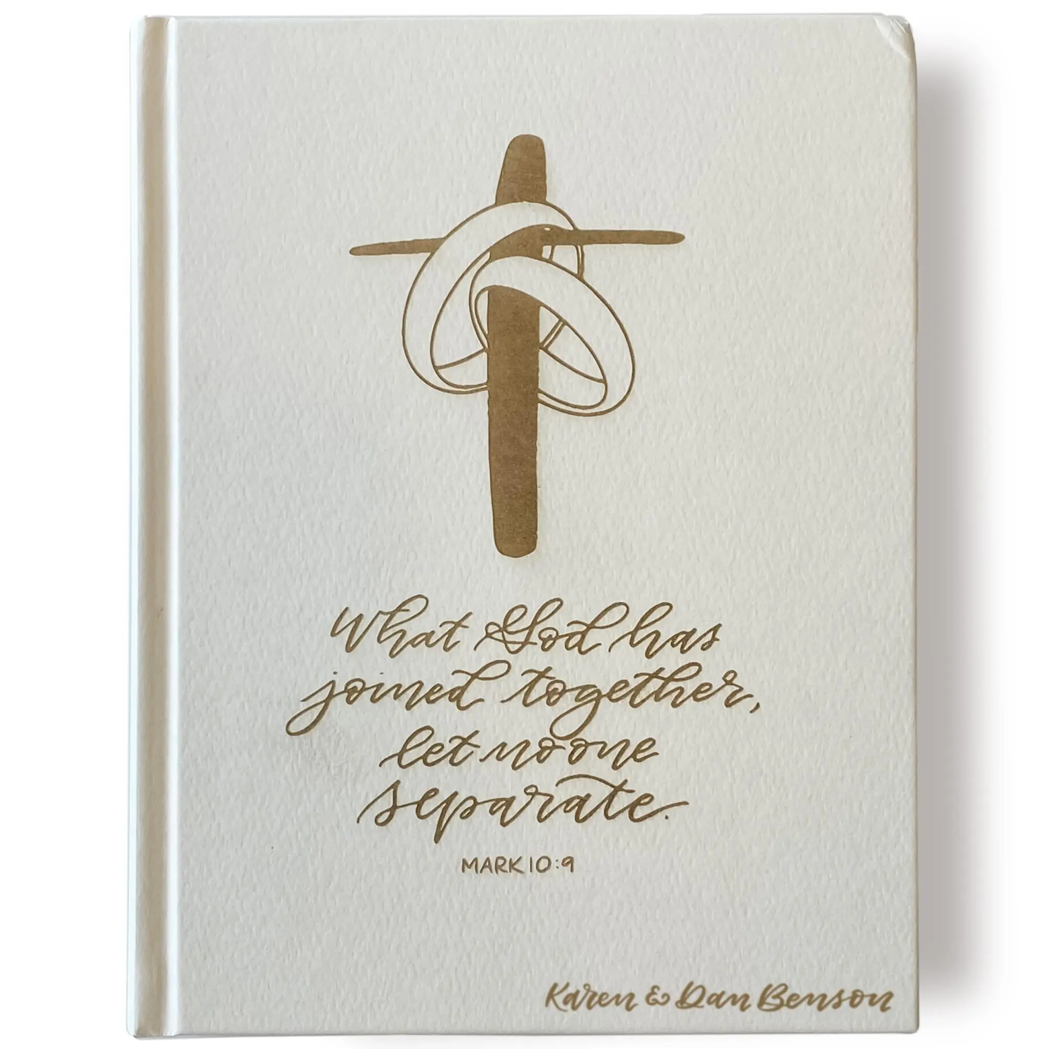 Personalized ESV Journaling Bible - White - Wedding Rings and Cross - Hand Lettered and Engraved Personalized ESV Journaling Bible - White - Wedding Rings and Cross - Hand Lettered and Engraved