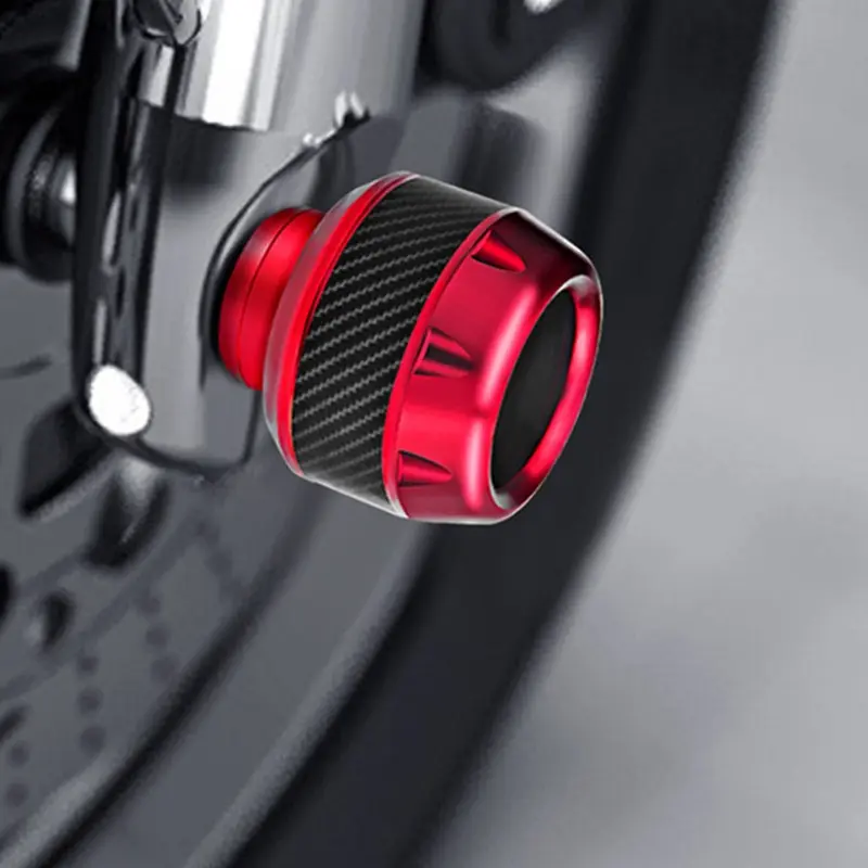 Universal Motorcycle Frame Slider Aluminum Alloy Front Fork Cup Replacement Falling Crush Protector Carbon Fiber for Motorbike Scooter, Motor Parts Accessories