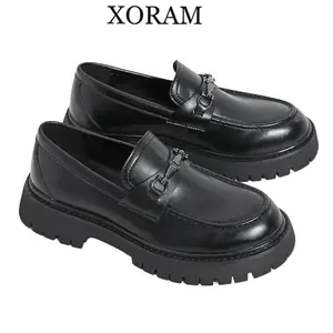 Men’s 2026 Chunky Patent Leather Platform Heeled Loafers - Formal Height-Increasing Closed-Toe Slip-On Dressy Shoes, Aesthetic Contemporary Summervibes Footwear for Barbers Style 3061, Aesthetic Loafers