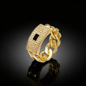 14K gold-plated diamond ring, available in a variety of sizes, summer trend jewelry, can be worn by both men and women Gold Wedding Ring Bridal Ring