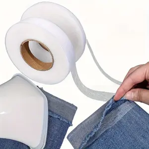2 Roll, Hemming Tape, Double Sided Adhesive Strong Adhesion Non-woven Fabric, Easy-to-Use Self-Adhesive Edge Shortening Paste for DIY Jeans Length Adjustment, Household Sewing Accessories