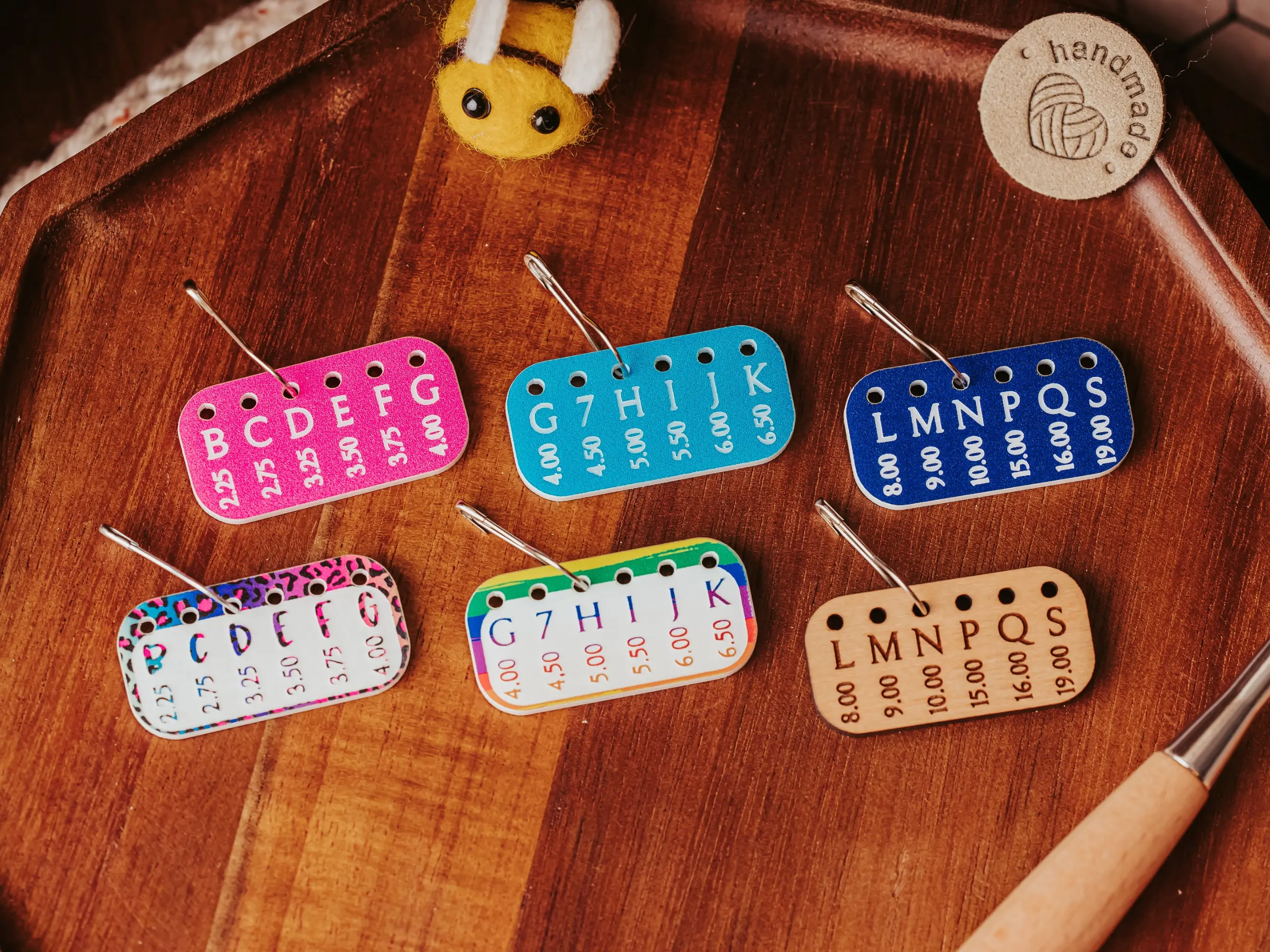 Crochet Hook Minder Set - Hook Size Stitch Markers