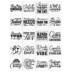 UV DTF Cup Wrap - 20 Sheets Inspirational Quotes Rub on Transfers for Crafting UV DTF Cup Wraps for 16 OZ Mental Health Cups Wrap Transfer Stickers for Glass Crafts Crafting Versatility Sticker Packs