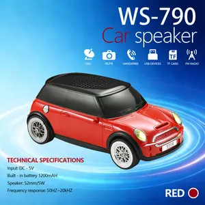 WSTER WS-790 Car Model Speaker,Support USB, TF Card, AUX and FM Radio, TWS Pairing,  Suitable forIndoor and Outdoor, Party, Perfect Gift, Stereo.Bluetooth Speaker radio tws