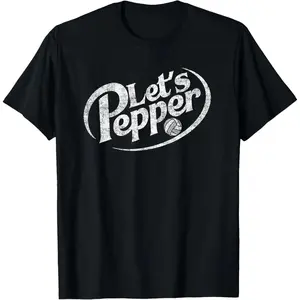 100% Cotton Unisex Volleyball Let's Pepper Practice Distressed Design Round Neck Short Sleeve T-Shirt Women's Men Graphic Tee