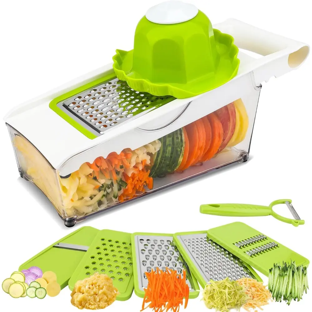 Graters For Kitchen, Cheese Grater With Container, Mandoline Slicer For Kitchen, Vegetable Grater, Carrot Shredder, Julienne Slicer And Peeler, Potato Slicer, Cheese Shredder