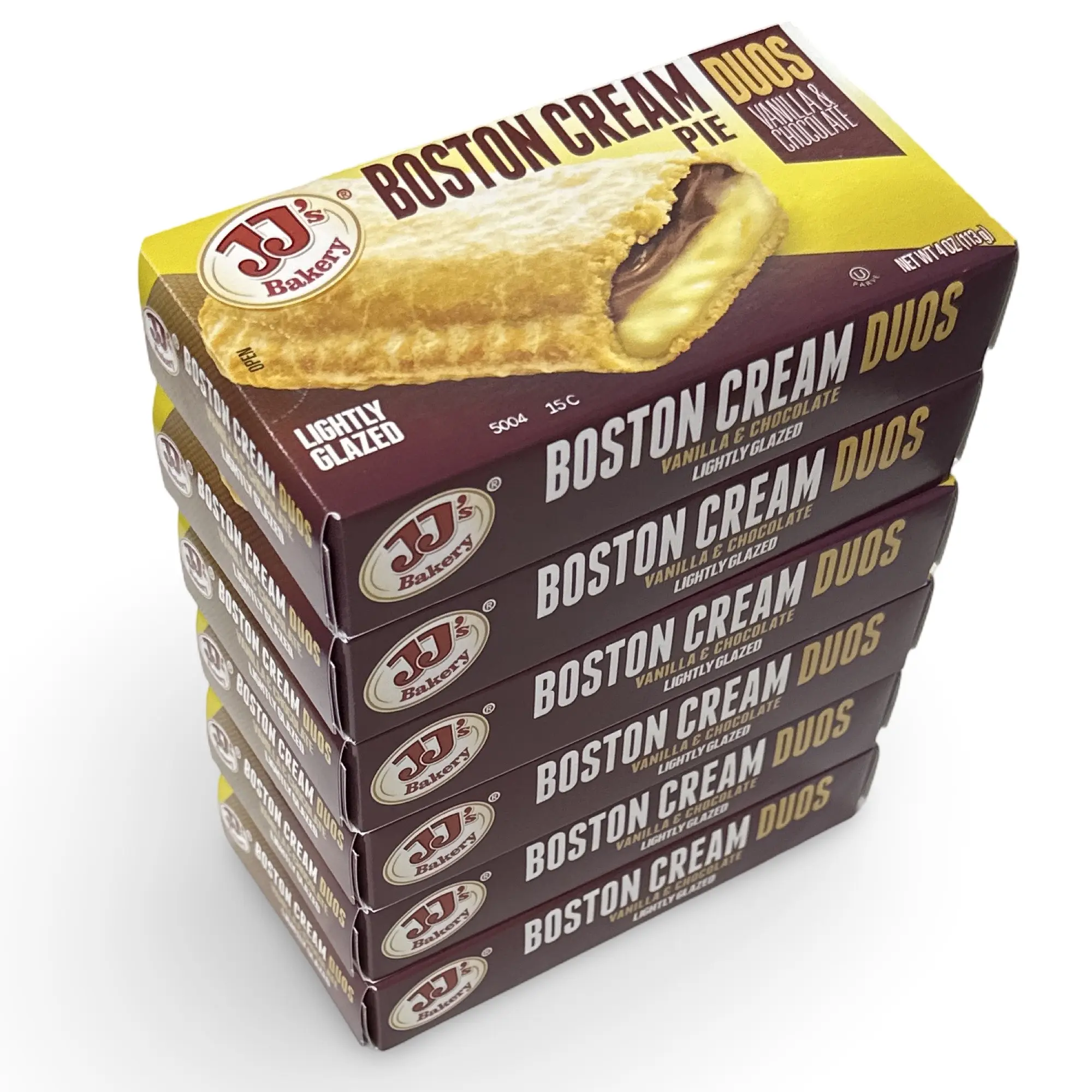 JJ's Bakery Boston Cream Glazed Snack Pies 4oz, Pack of 6