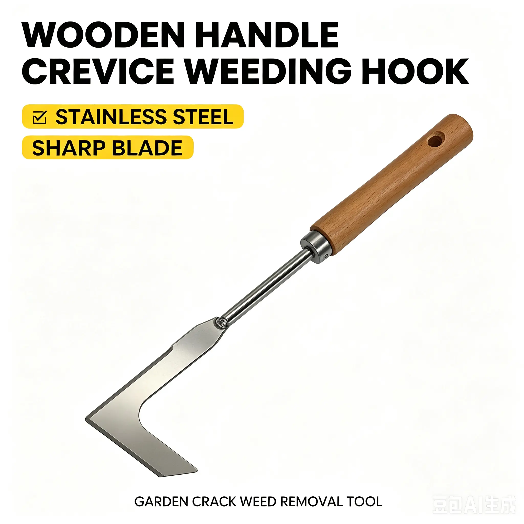 Stainless Steel Garden Weeder Tool - Hand Trowel with Heavy-Duty Gift Handle for Weeding, Soil Loosening, Portable Grass Digger, Gardening Essentials (TikTok Deals for You Days)