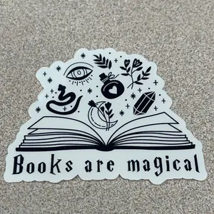 Transparent or holographic books are magical 3 inch stickers