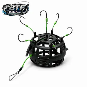 Anti-Snag Bait Cage Fishing Rig, Pre-Tied Carp Feeder Rig with Upward Hook Design, Bottom Fishing Tackle, Easy Cast Fish Catching Rig for Carp Catfish Bass, Freshwater Fishing Lure, Feeder Cage Rig, Fishing Accessories,Surf Fishing, Saltwater Fishing