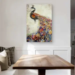 Begin Home Decor C1MP24362NOTVJ 24 x 36 in. Majestic Peacock Wall Art - Feathers Animals Metal Print
