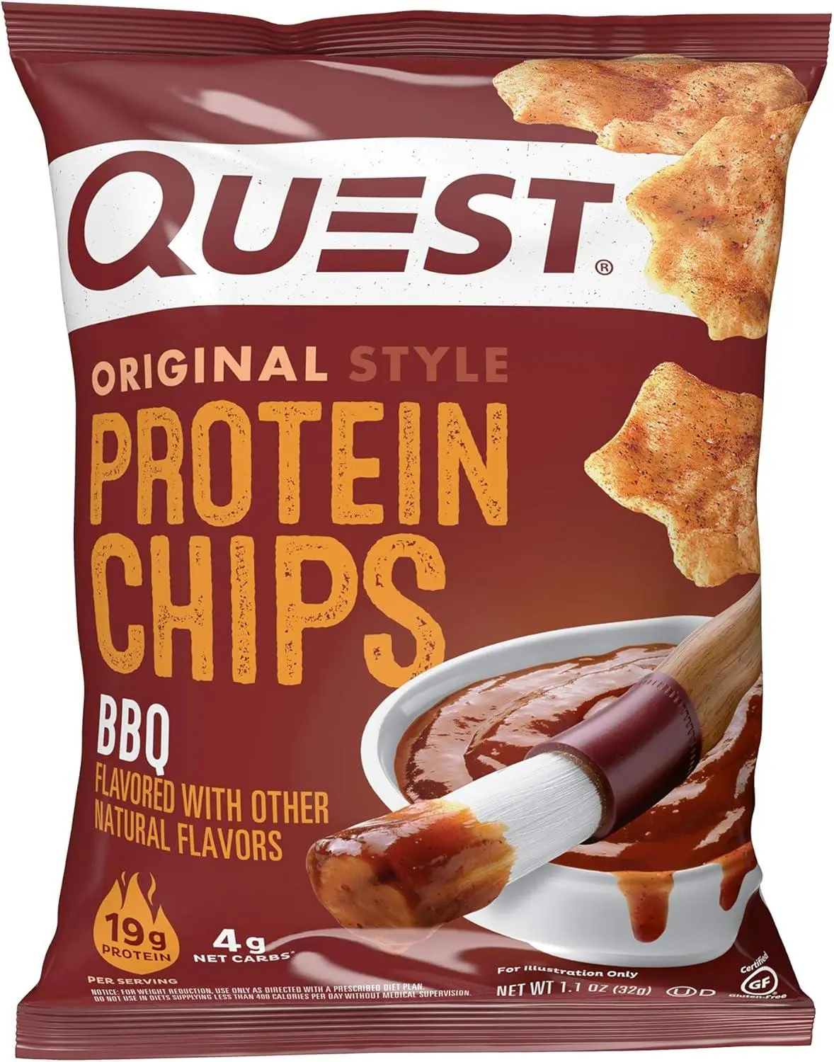 Quest Protein Chips BBQ  1.1 oz 8ct Tray
