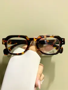 Fashion Square Glasses, Retro Fashionable Frames Glasses for Men and Women, Simple Eyewear PC Lenses, Trendy Vintage Eyeglasses