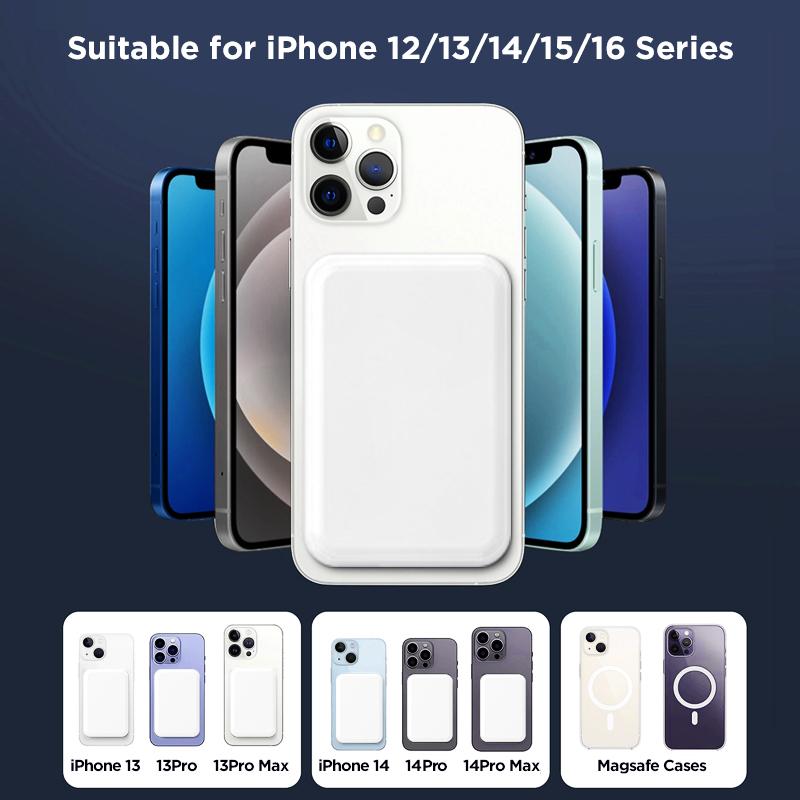 [WeeklyDeals] 5000mAh Magnetic Power Bank, MagSafe-Compatible Wireless Portable Charger, Compact Battery Pack for iPhone 12–17 Series, Works Best with Magnetic Cases Summervibes