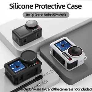 for DJI Osmo Action 5Pro/4/3 Silicone Protective Cover Case, Sleeve Case for 5Pro/4/3 Accessory, Perfect for Outdoor Sports and Holiday Travel, Full Protector | Lightweight Design | Easy to Install and Remove | Ideal Gift for Action 5Pro/4/3 Users