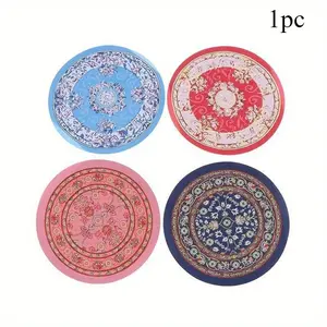 Turkish Style Round Woven Rug 1:12 Miniature for Dollhouse Floor Decor, Perfect Christmas New Year Gift, Round Floral Rug, Boho Rugs, Bohemian Style Rugs