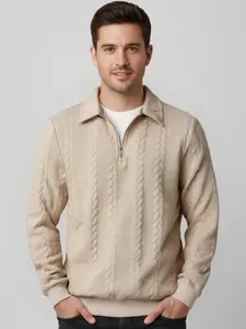 Retro heavyweight jacquard long-sleeved lapel zipper men's loose casual sweatshirt, warm, windproof and comfortable. Conventional style casual long-Hoodie lapel knitted sweater jacquard sweatshirt, men's daily wear.