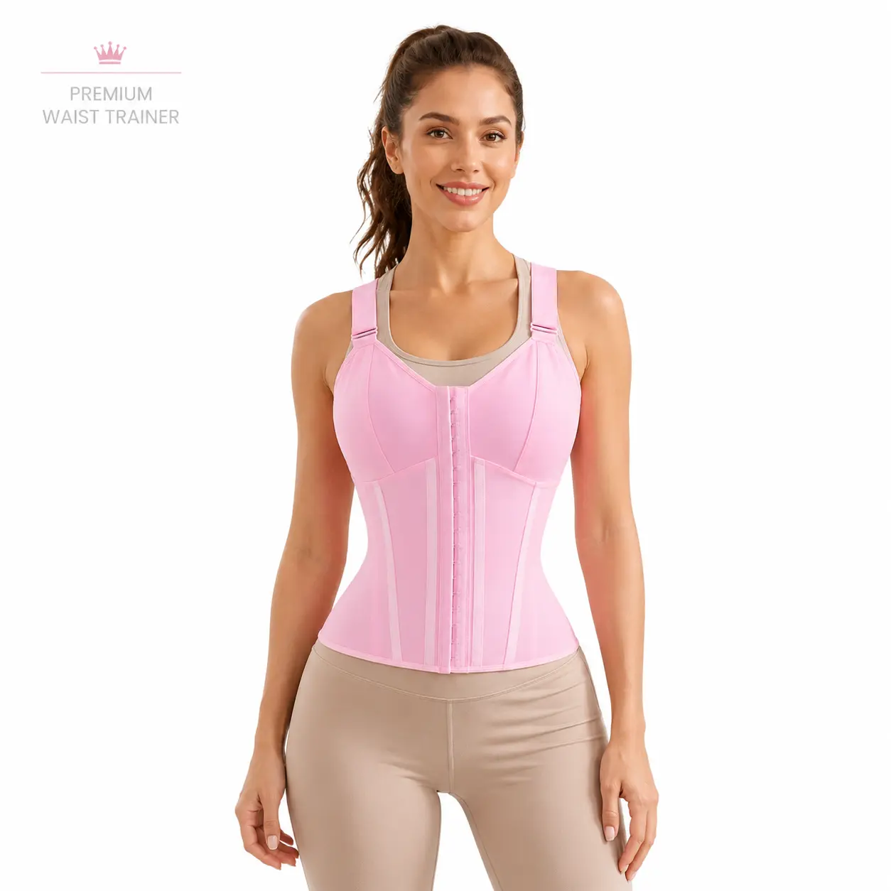 Quishaper Waist Trainer For Women Postpartum Shapewear Sport Faja Corset Bra | Tummy Control Body Shaper for Gym Fitness Workout Recovery Daily Commute Office Work with Lace Vest Steel bones waist back support, soft breathable polyamide & elastane fabric