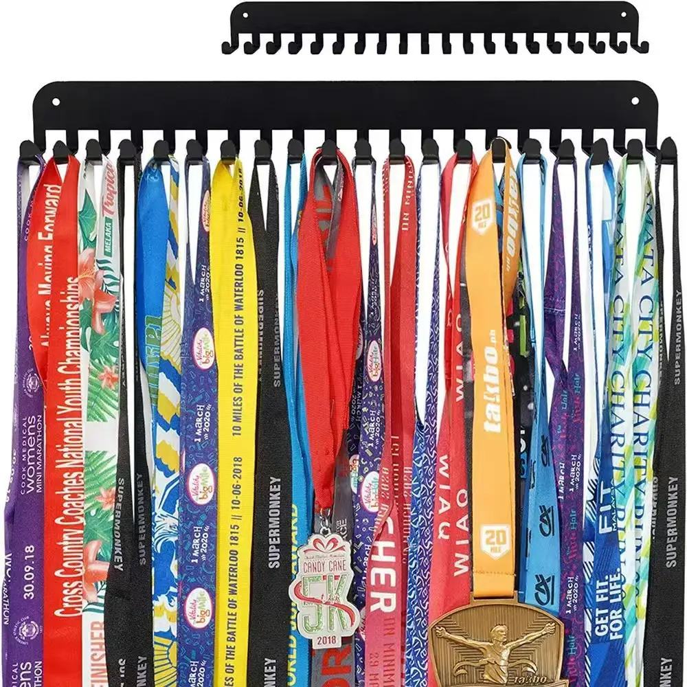 Metal Medal Holder Rack Organizer Space Saving Organizer Large Capacity 10 Hooks, 20 Key Rings, Running Marathon Swimming Gym Storage, Storage Accessories, Organization Accessory, Durable Metal Material