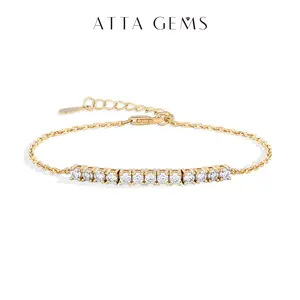 ATTAGEMS Women's Adjustable Lab-Created D Color VVS1 Clarity Round Stones Moissanite Bracelet - Simple Design, Everyday Wear Jewelry, Ideal for Engagement Gifting B068 summerwins,summerwins