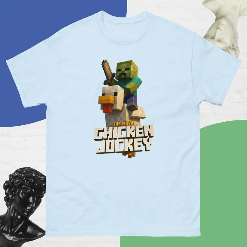 Chicken Jockey Unisex classic tee, minecraft movie shirt, meme shirt funny, funny casual wear, chicken jocky meme, funny meme shirts,