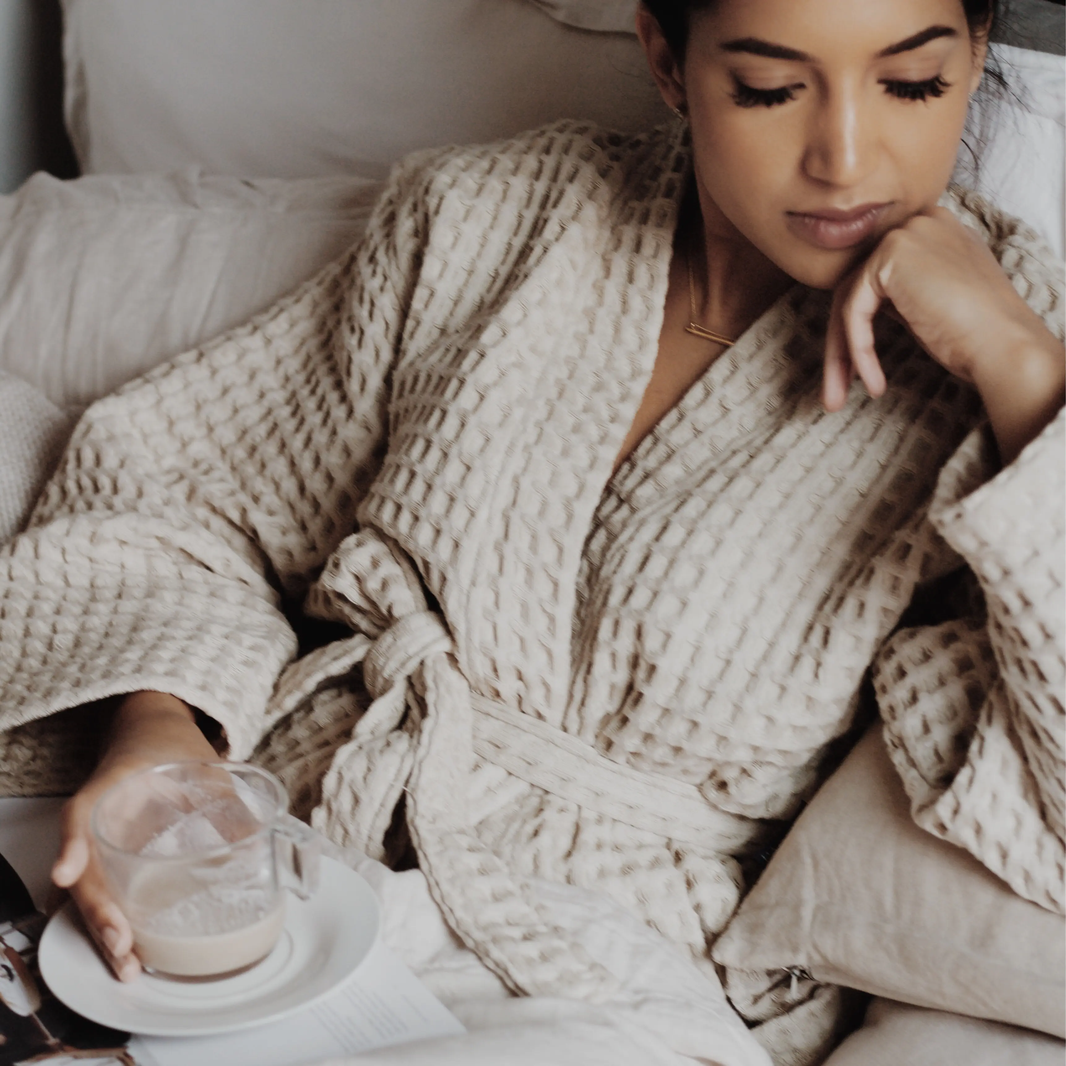 Luxury Waffle Robe Unisex Bathrobe Shkodër - Organic Cotton Gift Wrapped Womens