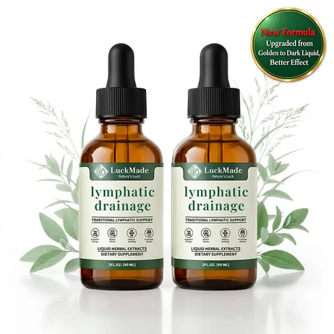 LuckMade Liposomal Lymphatic Drainage Drops – Organic Herbal Supplement With Cleavers, Red Clover, Stillingia & Prickly Ash Bark, Supports Lymphatic Health, 2 FL.OZ, 58 Servings
