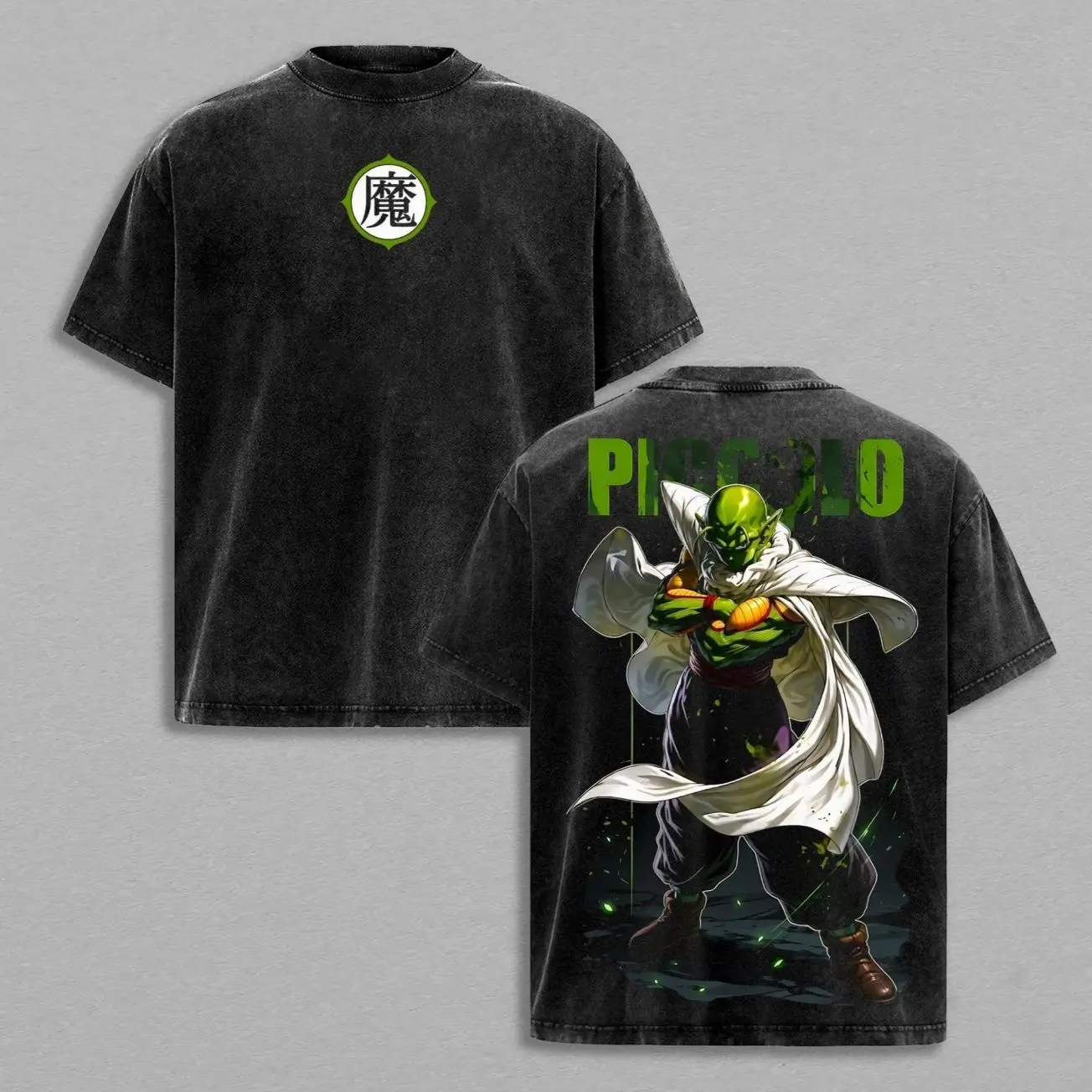 Piccolo Dragon Ball Z Namekian Warrior Anime T-Shirt, Vintage Washed Graphic Tee XR4