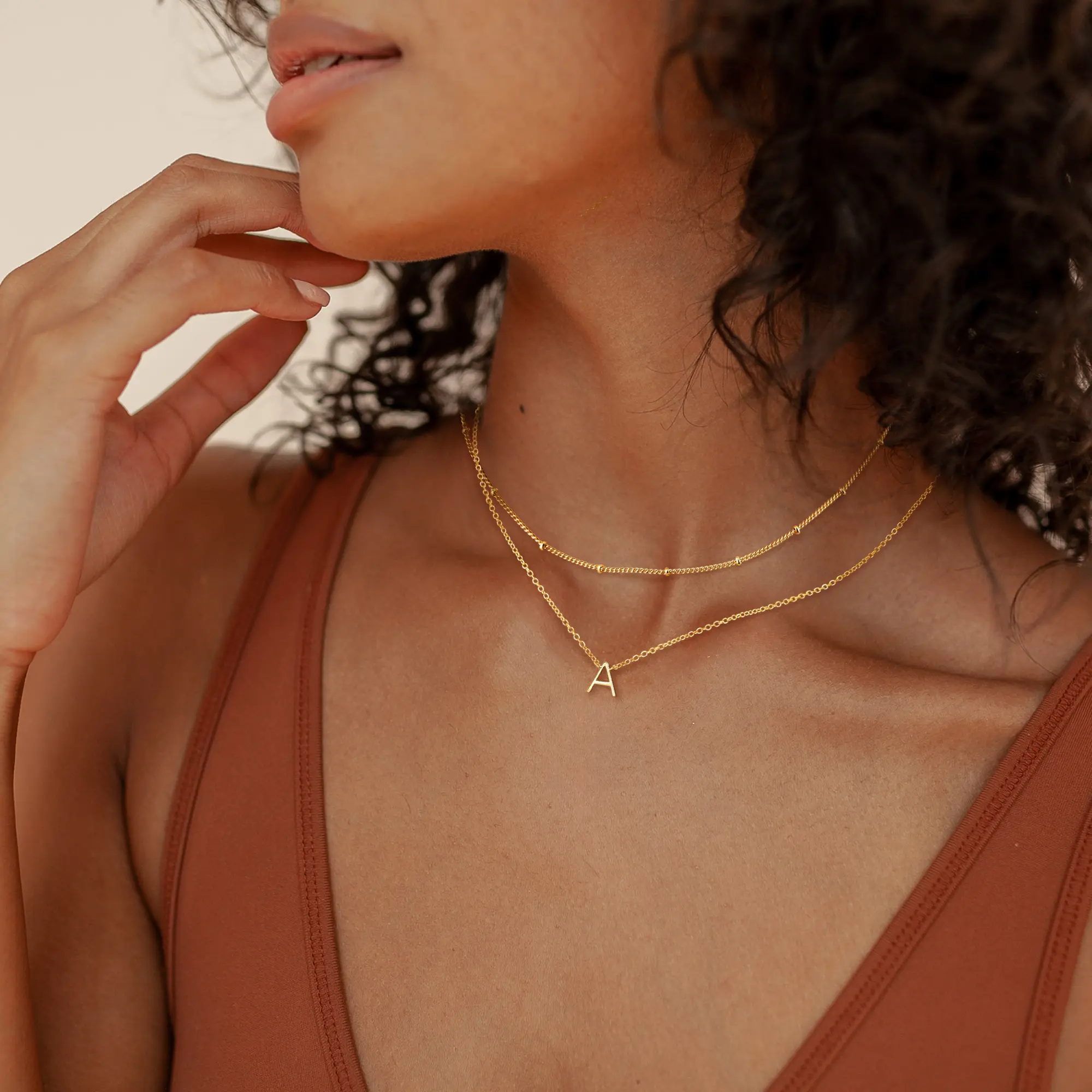 Dearmay Letters Gold Double-Layer Necklace (38cm Satellite Chain/40cm Letter Chain) – Women’s Daily/Date Jewelry – Ideal Gift for Birthdays & Holidays