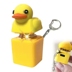 Funny Animal Sound Button Keychain Toy, Press to Make Sound Lizard Duck Frog Keychain, Interactive Stress Relief Fidget Toy Keychain, Novelty Prank Gift for Kids Adults Friends