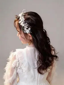 Handmade Pearl Lace Flower Hair Band, Bride Headpiece, Princess Hair Accessory, Fresh Fairy Style, Wedding Photo Shoot, Ancient Wind Costume