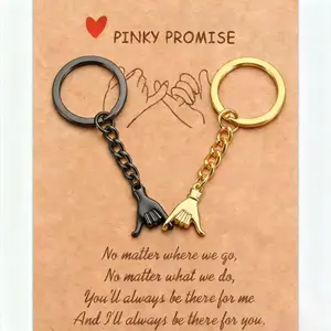 2pcs Pinky Promise Gift Matching Gifts for Him Her Best Friend fmaily Matching Keychains/Necklace for Gifts