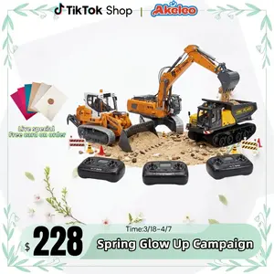 【Ultra-realistic】1/50 RC excavator engineering vehicle remote control, 2.4GHz remote control and large-capacity battery, birthday and Christmas gifts