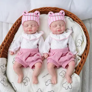 FunCuddle Doll 12.2-inch twin dolls，male and female twin all silicone dolls，A very cute silicone doll，Non vinyl dolls，reborn toddler dolls，Washable silicone doll