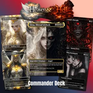 Heaven & Hell Deck Proxy MTG – MTG Commander Angels vs Demons Strategy | Custom Proxy Card Set | EDH Deck + Token