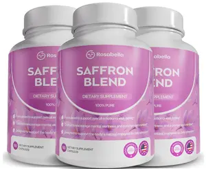 4 Pack Rosabella Saffron Blend Supplement for Men & Women – Saffron, B6, Magnesium & Herbal Extract Capsules – Supports Mood, Focus & Clarity – Non-GMO, Gluten-Free – 180 Capsules – 90-Day Supply