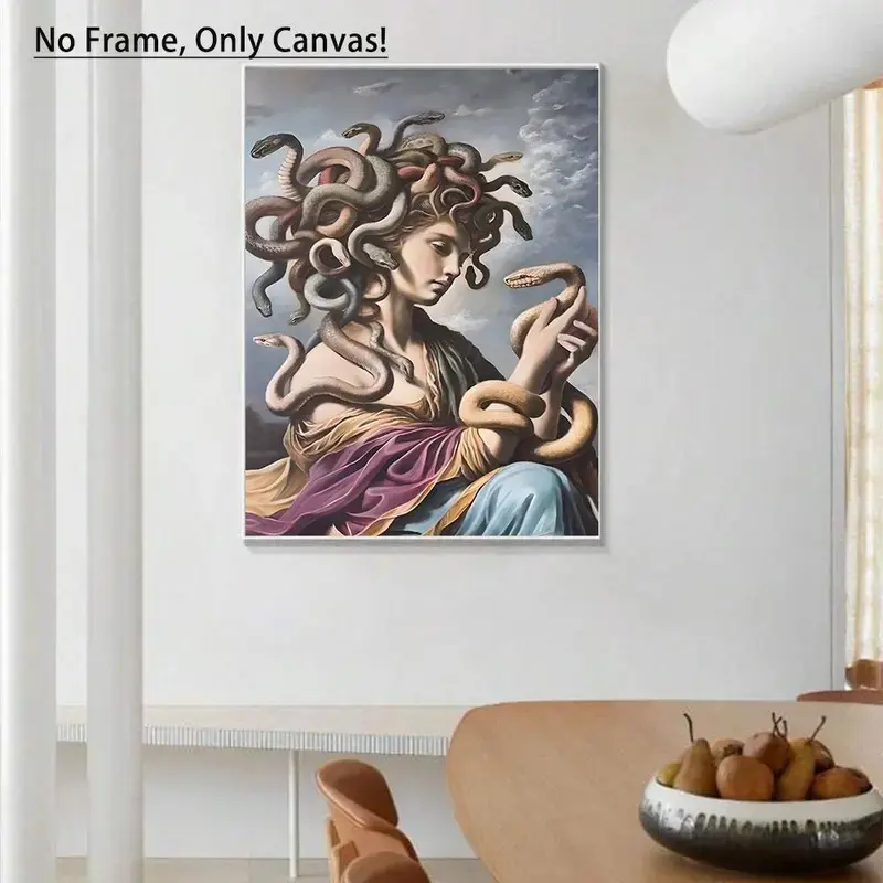 Medusa Pattern Un Painting, Modern Art  Art,  Decor for Home Living Room Bedroom Office, Ornaments wall Frames Glossy