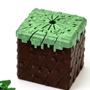 Stress Relief Deformation Grass Block, Unique Ornament Design, No Precious Metal Plating, Ideal for Relaxation & Decoration