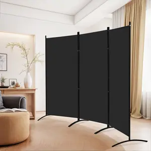 JupiterForce Room Divider - 3-Panel Freestanding  Foldable Privacy Screen with Sturdy Metal Frame for Home, Office, Restaurant, Classroom | Easy Assembly & Space-Saving Zigzag Design
