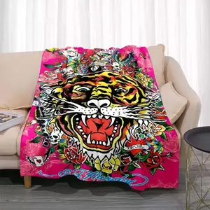 Tiger Skull Blanket Living Room Bedroom Sofa Soft and Comfortable Warm Blanket Office Leisure Blanket