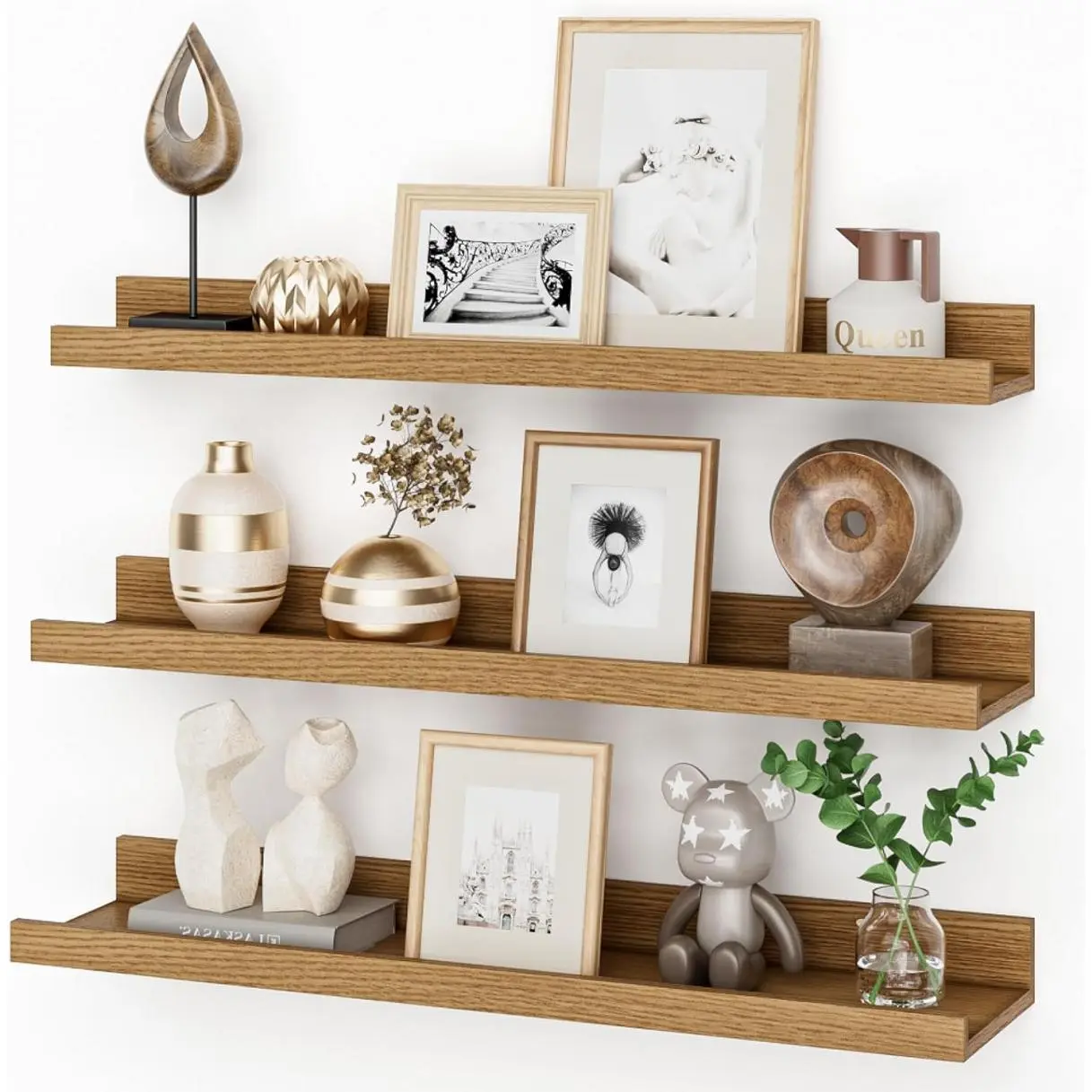 Ikea Floating Shelves,Wall Shelves in Varying Depths for Living Room,Bedroom,Nursery,Bookshelf - Natural Oak Decor Kitchen
