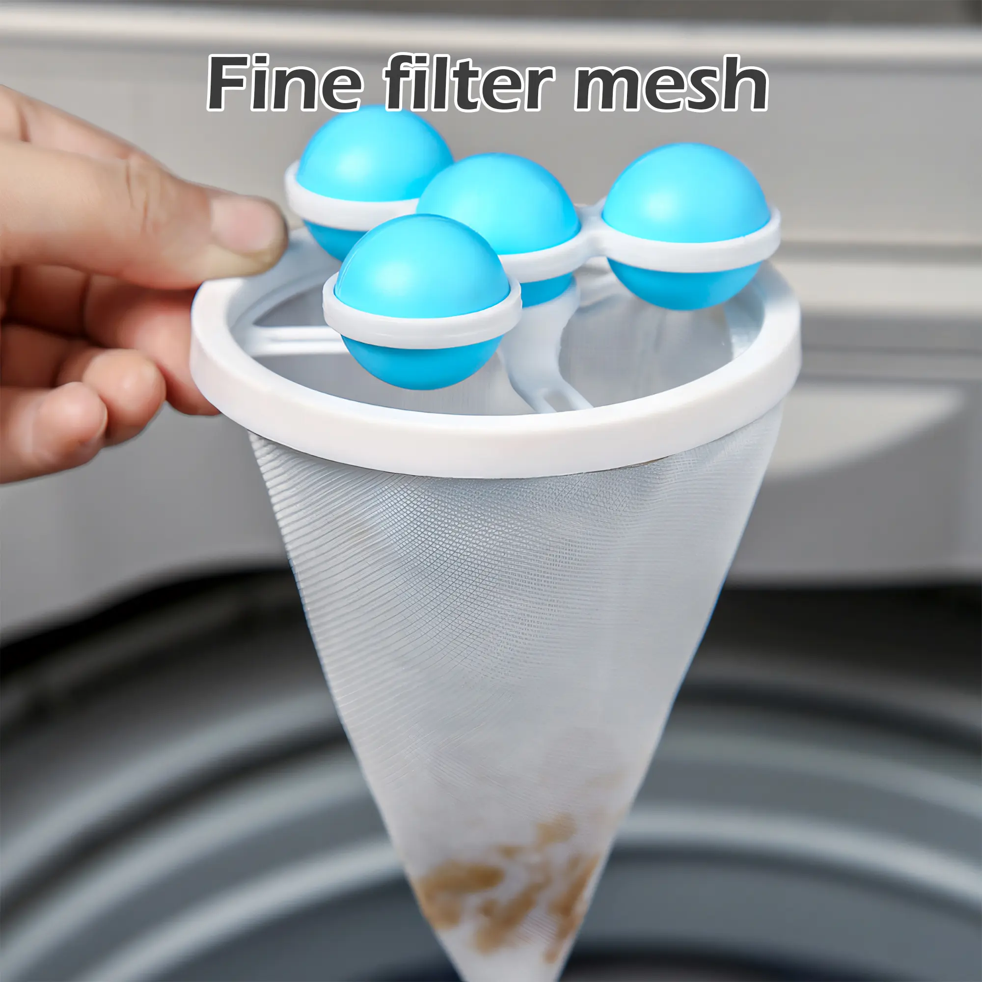 3 Counts Washing Machine Filter Bag,Floating Lint Catcher for Washing Machine Pet Hair,Durable Laundry Hair Removal Tool Mesh Washer