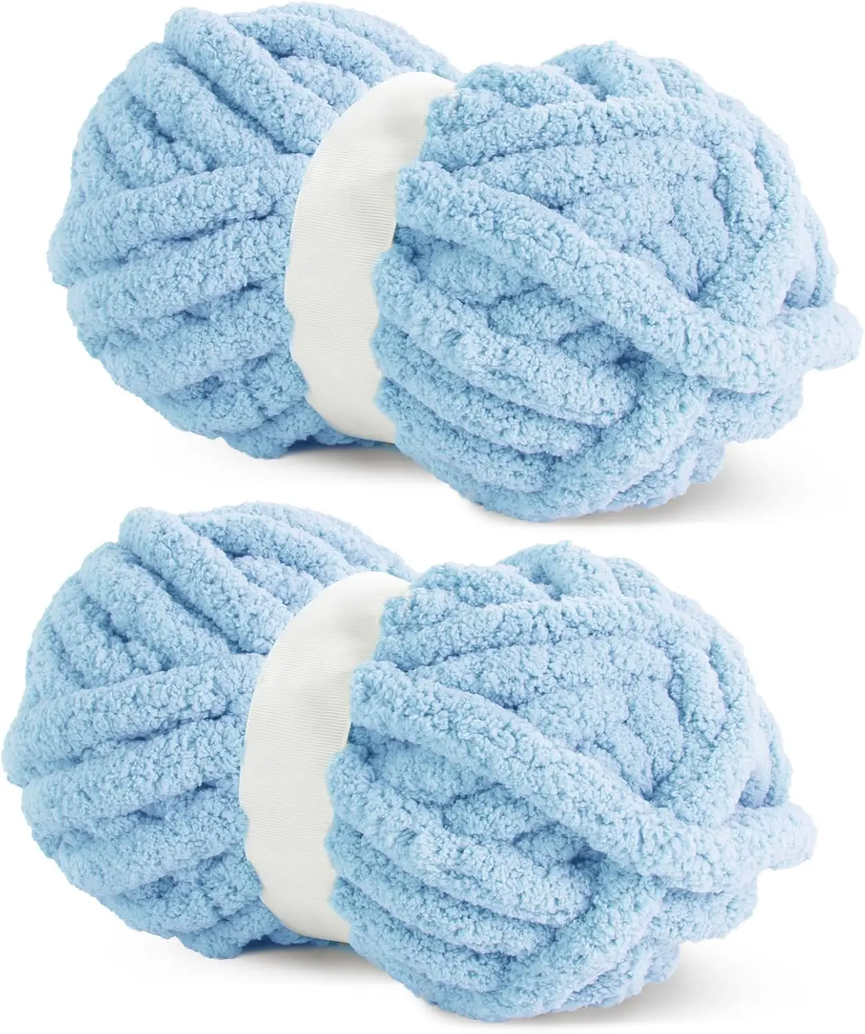 HOMBYS 2-Jumbo Pack Chunky Chenille Yarn - Super Thick Chenille Fiber for Hand Knitting, Crochet Projects, DIY Crafts - Extra Soft Bulky Stitch with Chunky Look, Cozy Textures (27yds, 8 oz Each Skein)