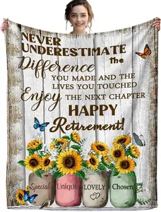 Retirement Blanket Best Retirement Gifts Ideas Throw Blankets Farewell Gifts for Sofa Couch Chair Bedroom 50"X40"