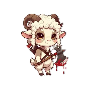 An Adorable Gorehorn Goat 6 Sticker.