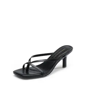 DREAM PAIRS Heels for Women Flip Flops Kitten Low Heels Open Square Toe Thong Heeled Sandals Sexy Fashion Comfort Shoes for Party Casual Slides,summervibes