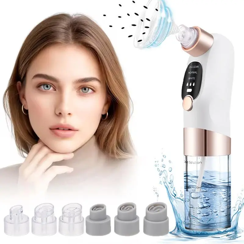 Electric Blackhead Cleaner, Rechargeable Facial Pore Cleaner with 6 Suction Heads, Facial Blackhead Remover, Facial Beauty Instrument for Women & Men, Facial Beauty Machine